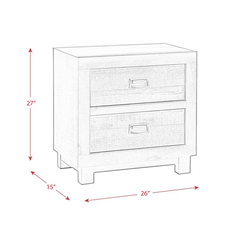 Elements Harlington 2 Drawer Nightstand