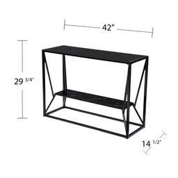 Southern Enterprises Argall Long Glass-Top Console Table