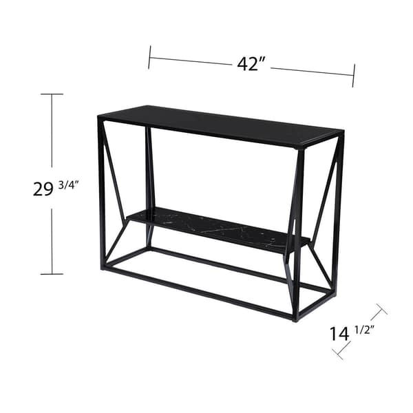 Southern Enterprises Argall Long Glass-Top Console Table