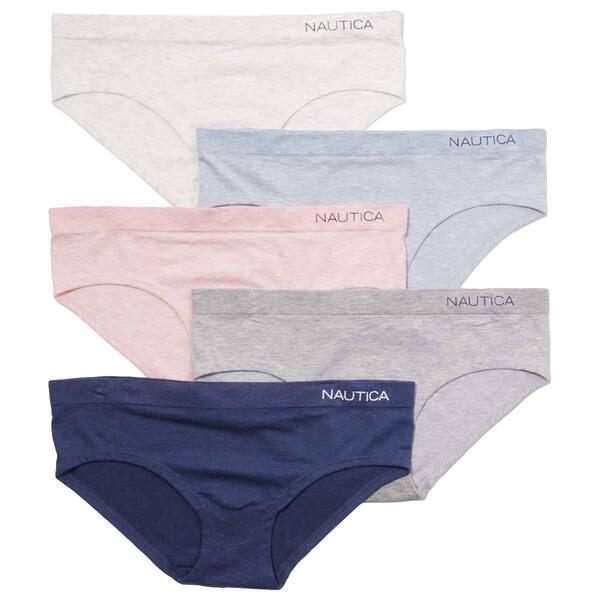 $48 5 pack Size L Nautica Organic Cotton Hipsters Underwear Panties Solid 