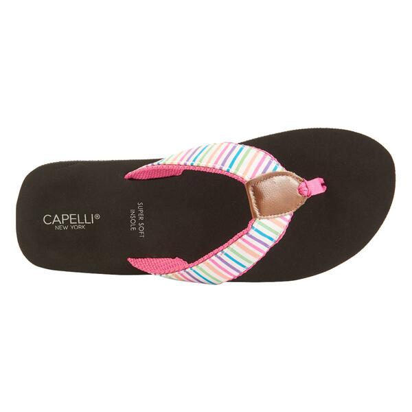 Womens Capelli New York Lamy Striped Flip Flops