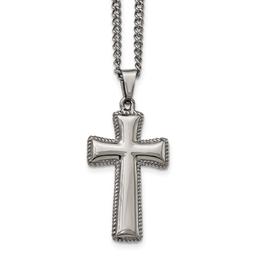 Mens Gentlemen's Classics(tm) Polished Cushion Cross Necklace
