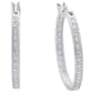 Accents by Gianni Argento Silver Diamond Accent Hoop Earrings - image 1