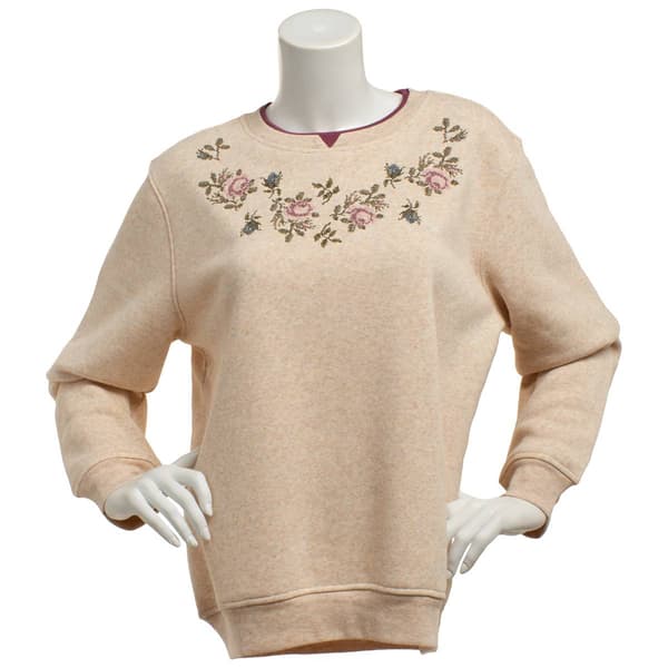 Womens Hasting & Smith Floral Fair Isle Fleece Sweatshirt