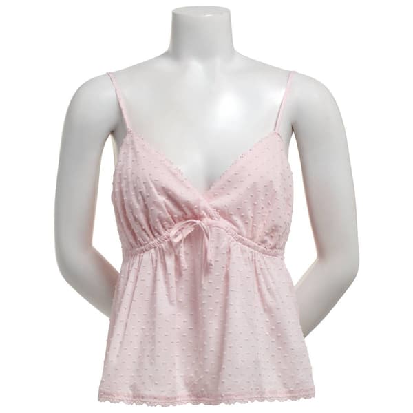 Juniors Madden Girl Clip Dot Crochet Trim Tie Babydoll Camisole - image 