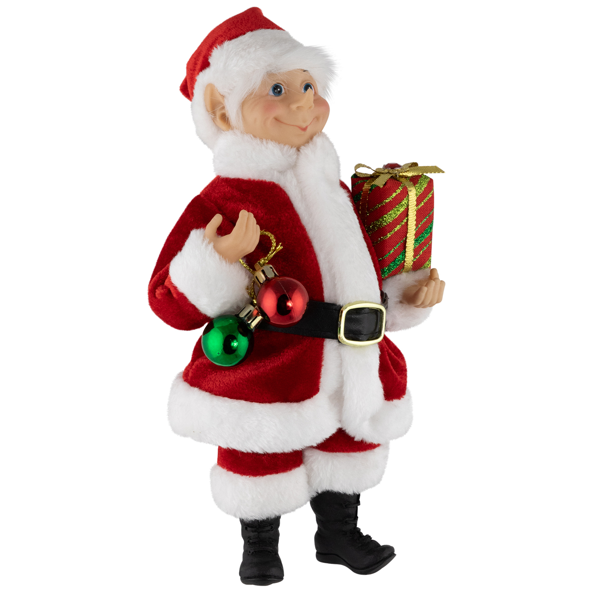 Northlight Santa Elf with Gift Christmas Figure - 14in.