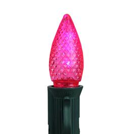 Sienna 4pk. C7 Pink Faceted Christmas Replacement Bulbs