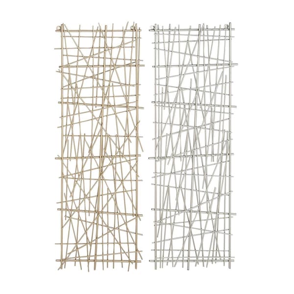 Set of 2 9th & Pike&#174; Crosshatched Abstract Art Wall Panels