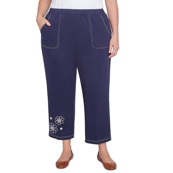 Plus Size Alfred Dunner Block Island Daisies Ankle Pants - image 