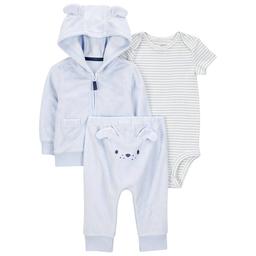 Baby Boy (3-12M) Carters(R) 3pc. Dog & Stripe Cardigan Set