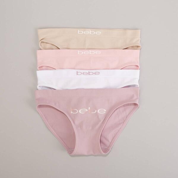 Girls Bebe 4pk. Emblem Seamless Bikini Underwear - image 