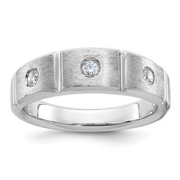 Mens Gentlemens Classics(tm) 14kt. White Gold Round Diamond Ring