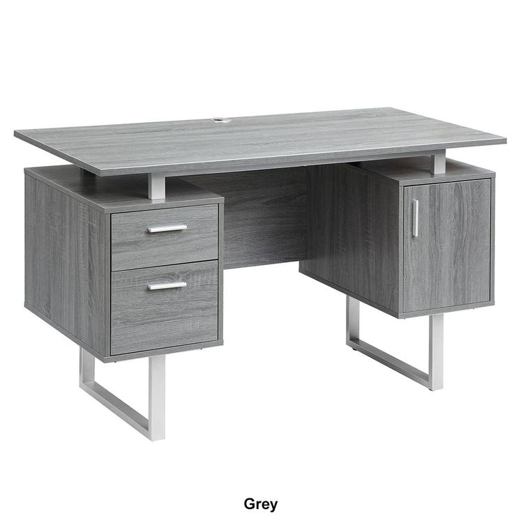 Techni Mobili 51in. White & Gold Office Desk w/Drawers & Storage