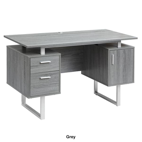 Techni Mobili 51in. White & Gold Office Desk w/Drawers & Storage