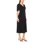 Womens MSK Elbow Sleeve V-Neck Button Trim Midi Dress - image 3