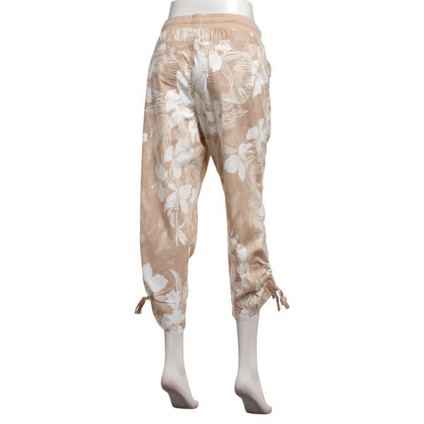 Womens da-sh Drawstring Waistband Side Tie Tropical Capris