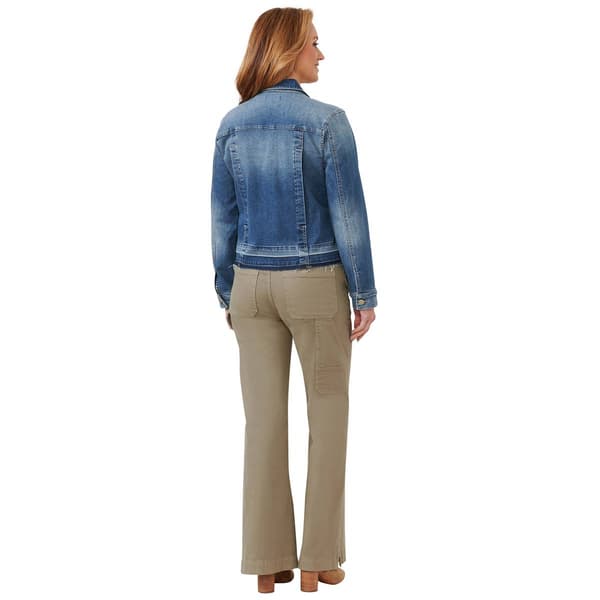 Plus Size Democracy Denim Zip Button Front Jacket
