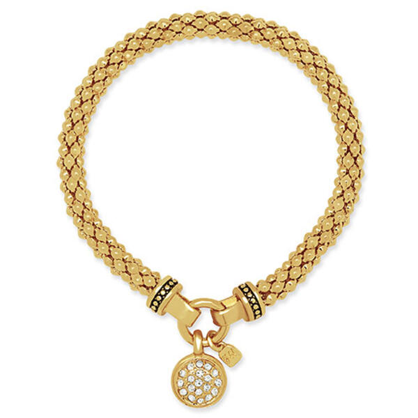 Nine West Gold-Tone Circle Charm Mesh Stretch Bracelet - image 
