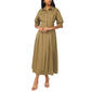 Womens Cece 3/4 Sleeve Solid Fit N Flare Midi Shirtdress - image 1