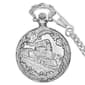 Mens Silver Alloy Engraved Train Pocket Watch - 37746 - image 1