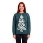 Womens Tint & Shadow Long Sleeve Marled Snowflake Tree Sweater - image 2