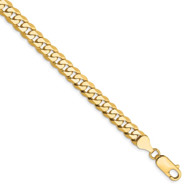 Mens Gold Classics&#40;tm&#41; 6.25mm. 14k Gold Beveled Curb Chain Bracelet - image 
