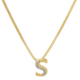 Gianni Argento 14kt Gold Plated Diamond Accent S Pendant