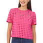Womens Cece Short Sleeve Solid Circle Eyelet Blouse - image 1
