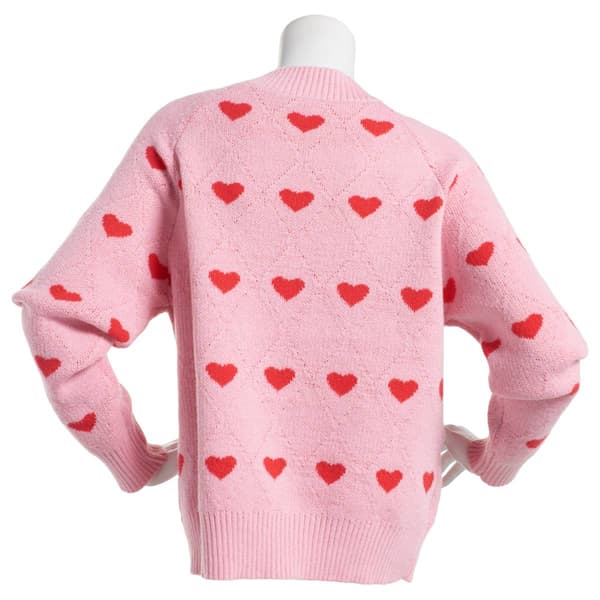 Womens Nanette Lepore Long Sleeve Heart Sweater