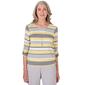 Plus Size Alfred Dunner Charleston Stripe Ruched Side Seam Top - image 1