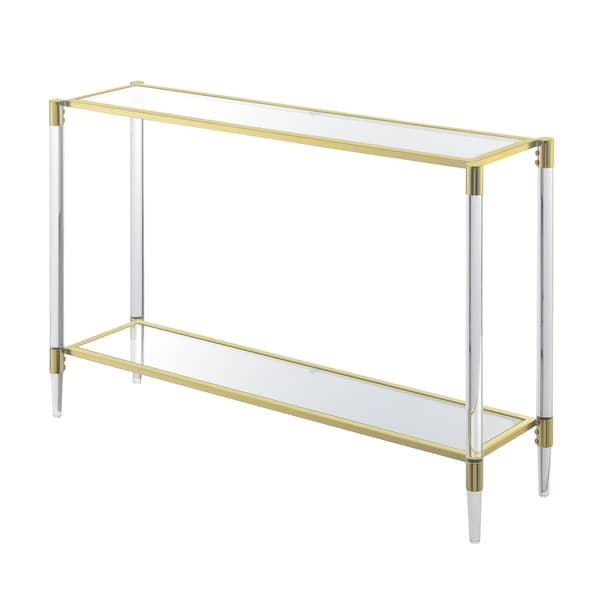 Convenience Concepts Royal Crest 2-Tier Glass Console Cart - image 