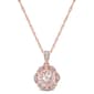 Gemstone Classics&#40;tm&#41; 14kt. Rose Gold Diamond Flower Necklace - image 1