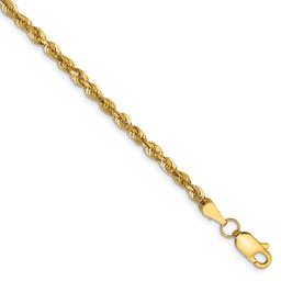 Gold Classics(tm) 2.75mm. 14k Diamond Cut Light Rope Bracelet