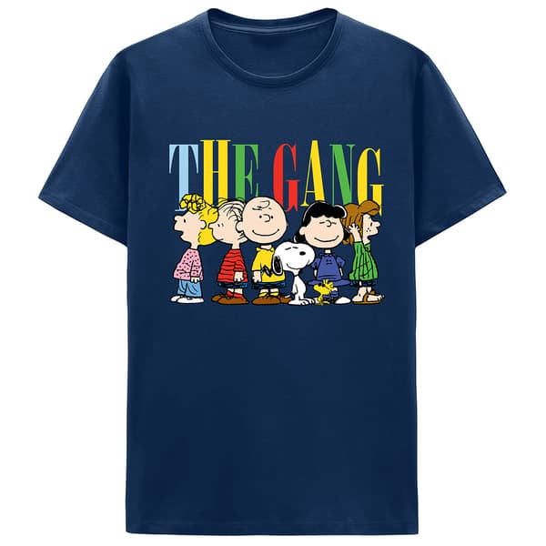 Young Mens Peanuts The Gang Graphic Tee