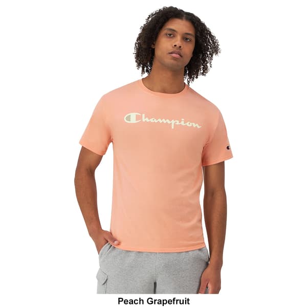 Mens Champion Short Sleeve Logo Crew Neck Tee