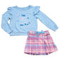 Girls (4-6x) Kids Headquarters® 2pc. Poodle Top w/ Plaid Skirt - image 2