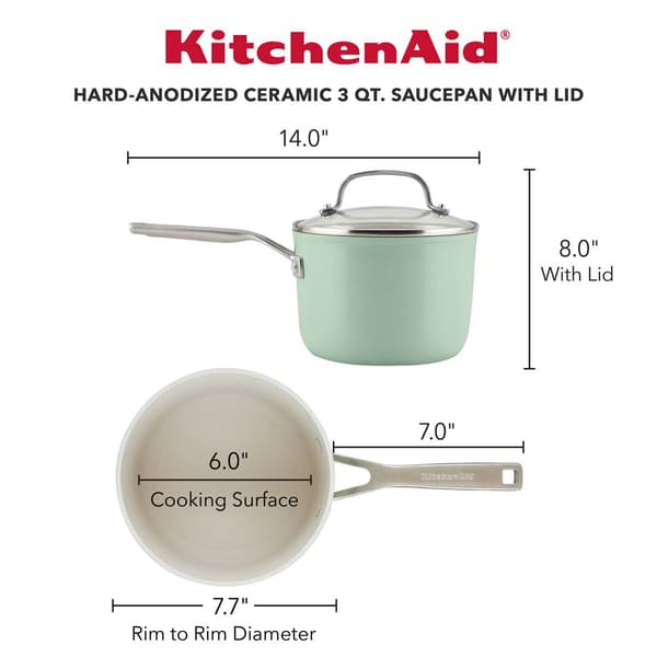 KitchenAid 3qt. Hard Anodized Ceramic Nonstick Saucepan with Lid