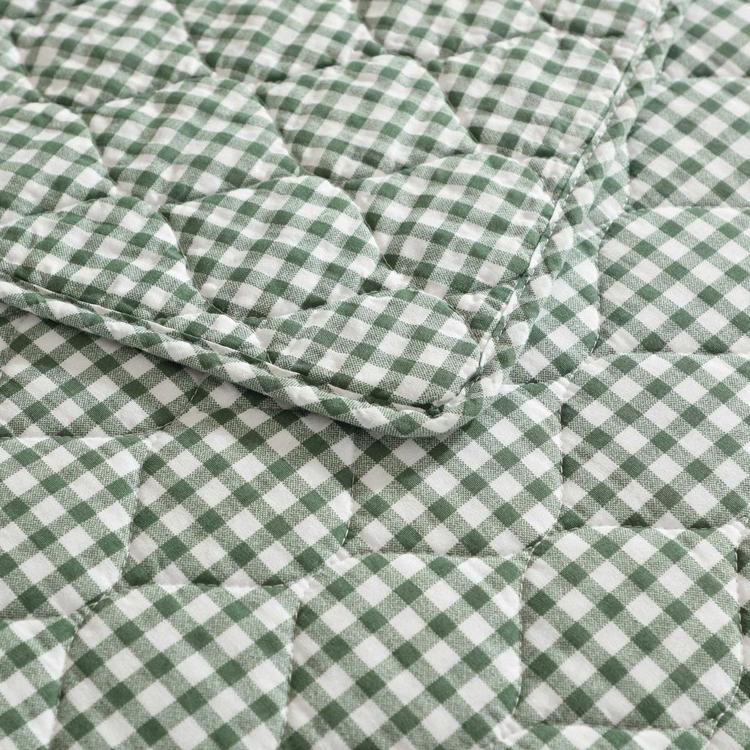 Laura Ashley Gracies Gingham Cotton Reversible Quilt Set