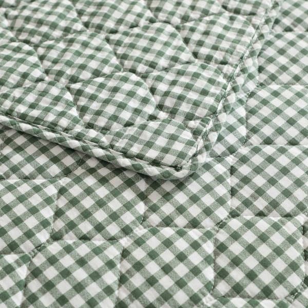 Laura Ashley Gracies Gingham Cotton Reversible Quilt Set