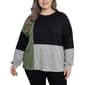Plus Size NY Collection Long Sleeve Colorblock Hacci Scoopneck T - image 1