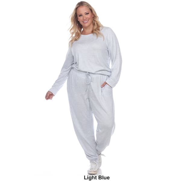 Plus Size White Mark Two Piece Pants Set