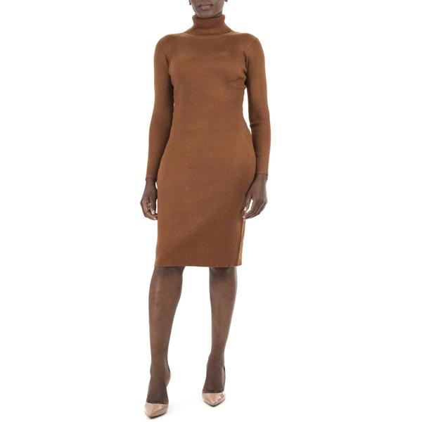 Womens Nina Leonard Long Sleeve Turtleneck Rib Knit Sweater Dress - image 