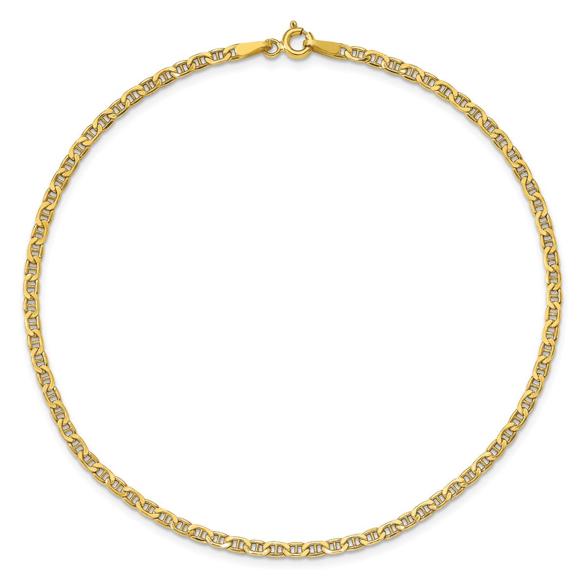Gold Classics™ 2.40mm. Semi-Solid Anchor Chain Anklet