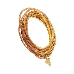 Guess Set of 10 Light Gold-Tone/Rose Stretch Rhinestone Bracelet