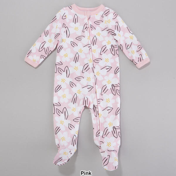Baby Girl &#40;NB-9M&#41; Mini Hop Floral Zip Footie Pajamas