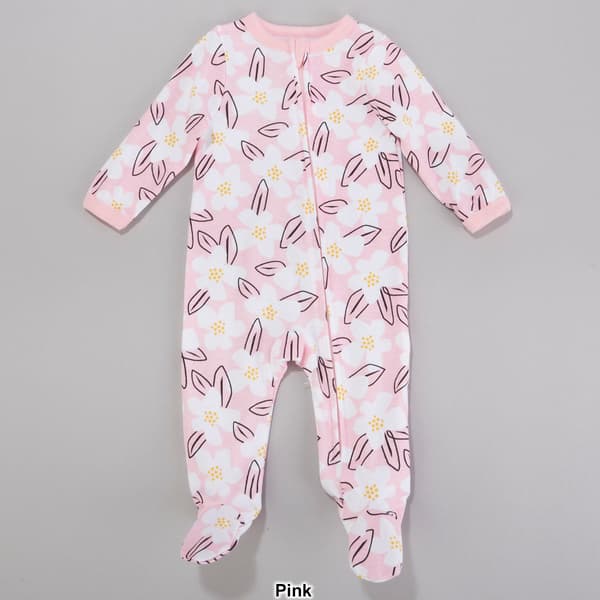 Baby Girl &#40;NB-9M&#41; Mini Hop Floral Zip Footie Pajamas