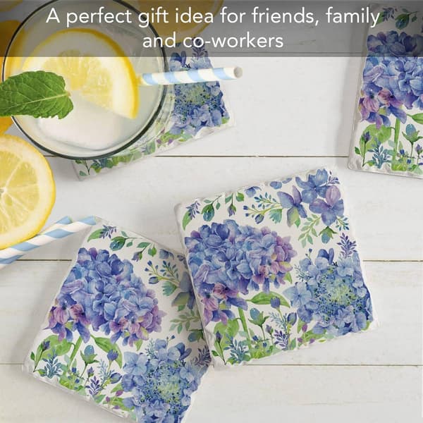 4pk. Beautiful Hydrangea Square Coaster Set