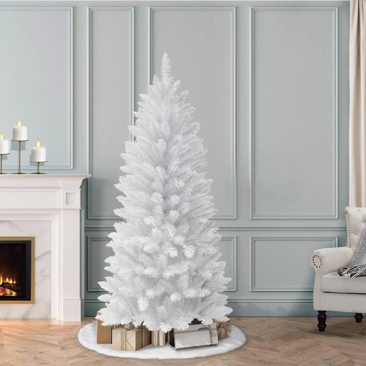 Puleo International 6ft. White Artificial Pine Christmas Tree