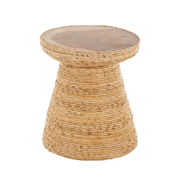 9th & Pike(R) Traditional Brown Banana Leaf Accent Table