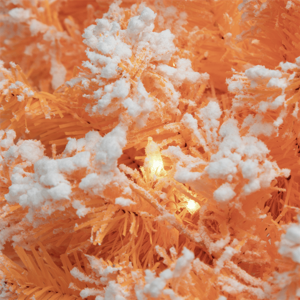 Northlight 24in. Pre-Lit Flocked Orange Pine Christmas Wreath